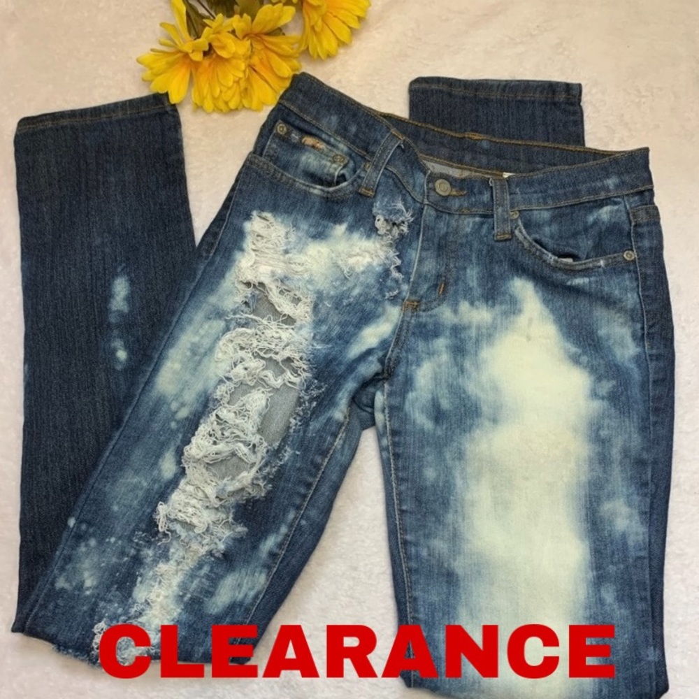 Judy Blue Distressed Acid Wash Skinny Jeans